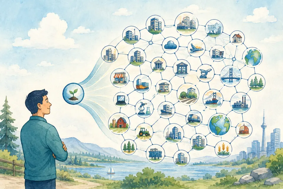 One investment fund branching into a diversified network of companies, sectors and countries